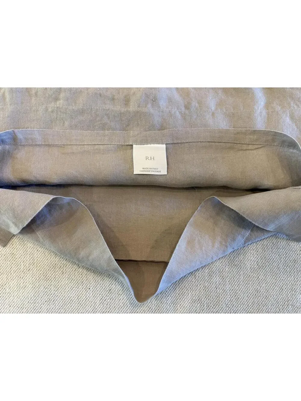 Restoration Hardware RH Italian Ultra-Fine Lightweight Linen King Sham Fog Gray